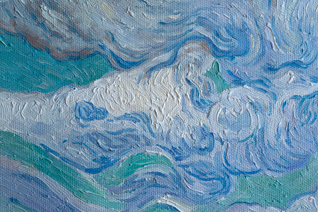 Wheat Field with Cypresses framed Vincent van Gogh reproduction detail