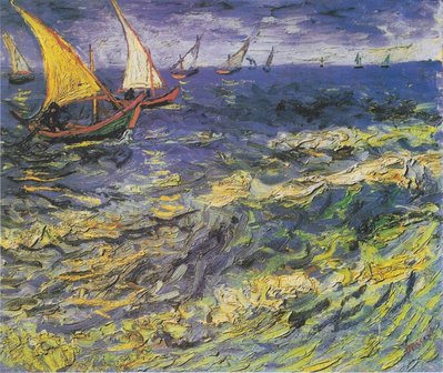 Seascape at Saintes-Maries Van Gogh reproduction