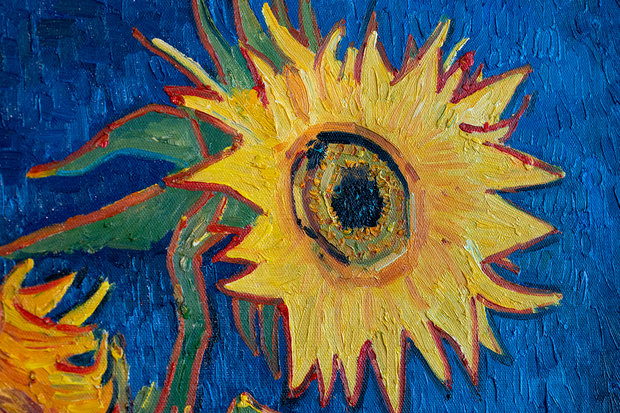 detail five sunflowers Van Gogh reproduction