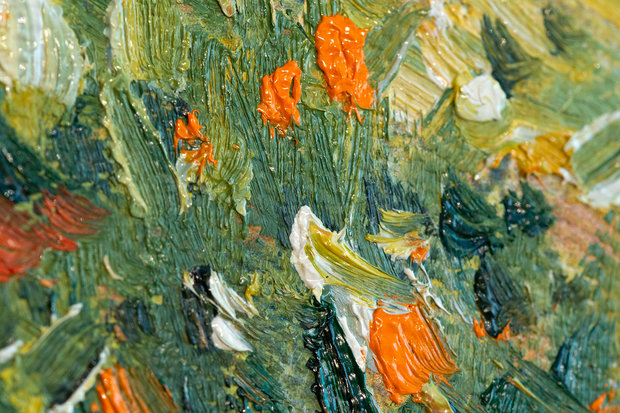 Wheat Fields near Auvers Van Gogh reproduction detail