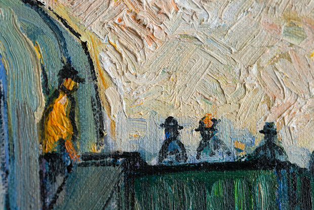 The Trinquetaille Bridge Van Gogh reproduction detail