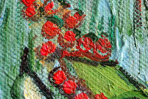 Giant Peacock Moth framed Van Gogh reproduction detail