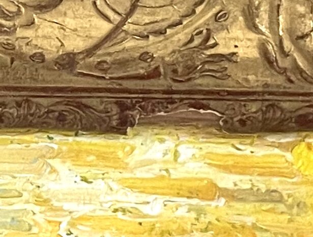 De Rode Wijngaard ingelijste Van Gogh reproductie, geschilderd in olieverf op doek