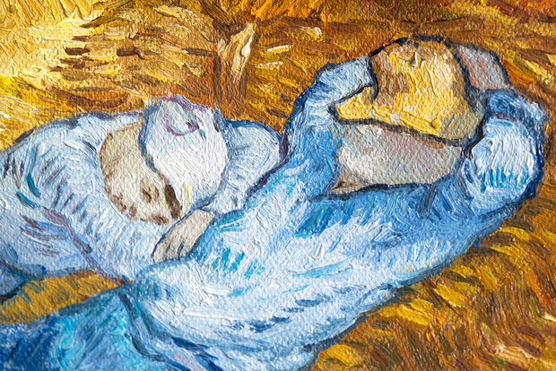detail Noon Rest from Work framed Van Gogh reproduction