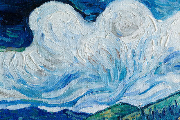 Mountain Landscape behind the Saint-Paul Hospital framed Van Gogh reproduction detail