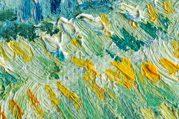 Mountain Landscape behind the Saint-Paul Hospital framed Van Gogh replica detail