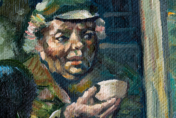 The Potato Eaters framed Van Gogh replica detail