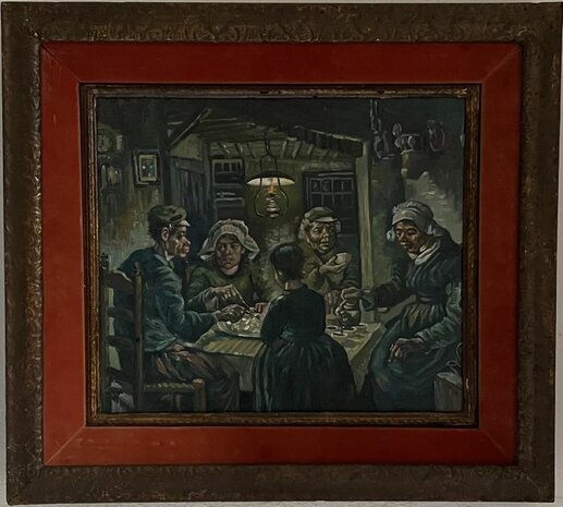 The Potato Eaters framed Van Gogh reproduction