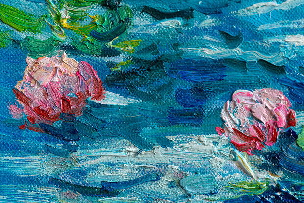 Waterlelies Monet custom order reproductie, geschilderd in olieverf op doek