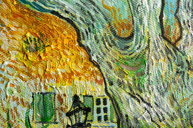 detail The Road Menders framed Van Gogh replica
