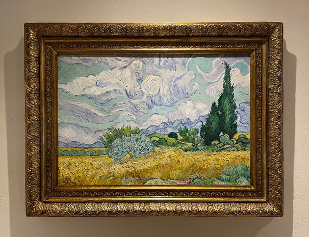 Wheat Field with Cypresses framed Van Gogh replica