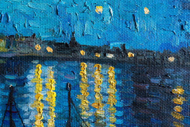 Starry Night over the Rhone framed Van Gogh replica detail