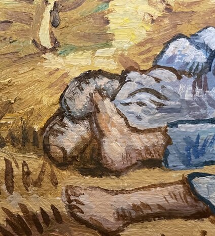Middagrust ingelijste Van Gogh replica, geschilderd in olieverf op doek