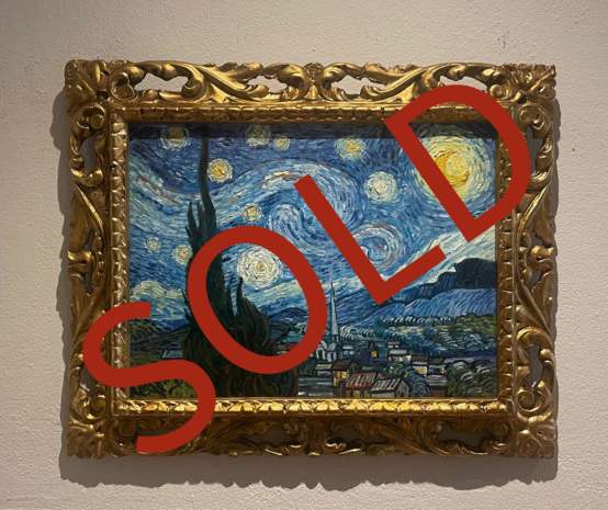 Sterrennacht Vincent van Gogh ingelijste replica, geschilderd in olieverf op doek