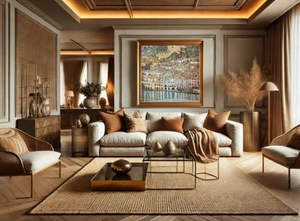 Lake Garda Gustav Klimt replica framed