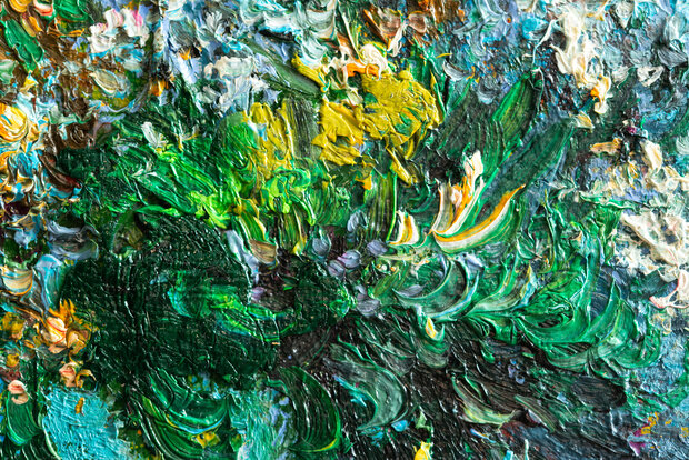 detail Vase with lilacs, daisies, anemones framed Van Gogh reproduction