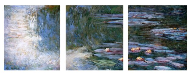 3 paintings Water Lilies Paris, Monet reproduction