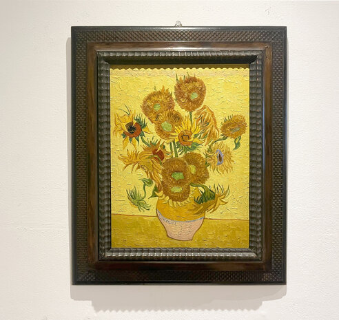 Vase with 15 Sunflowers antique framed Van Gogh replica