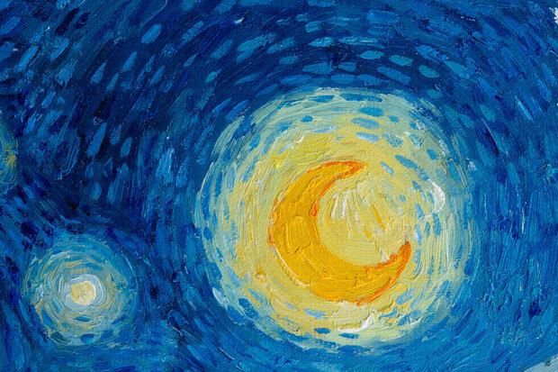detail Starry Night Van Gogh framed reproduction