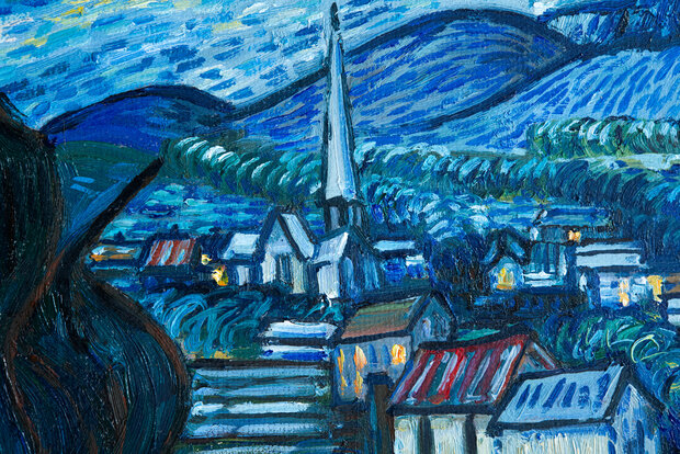 detail Starry Night Van Gogh framed replica