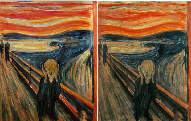 De Schreeuw Munch reproductie, geschilderd in olieverf op doek