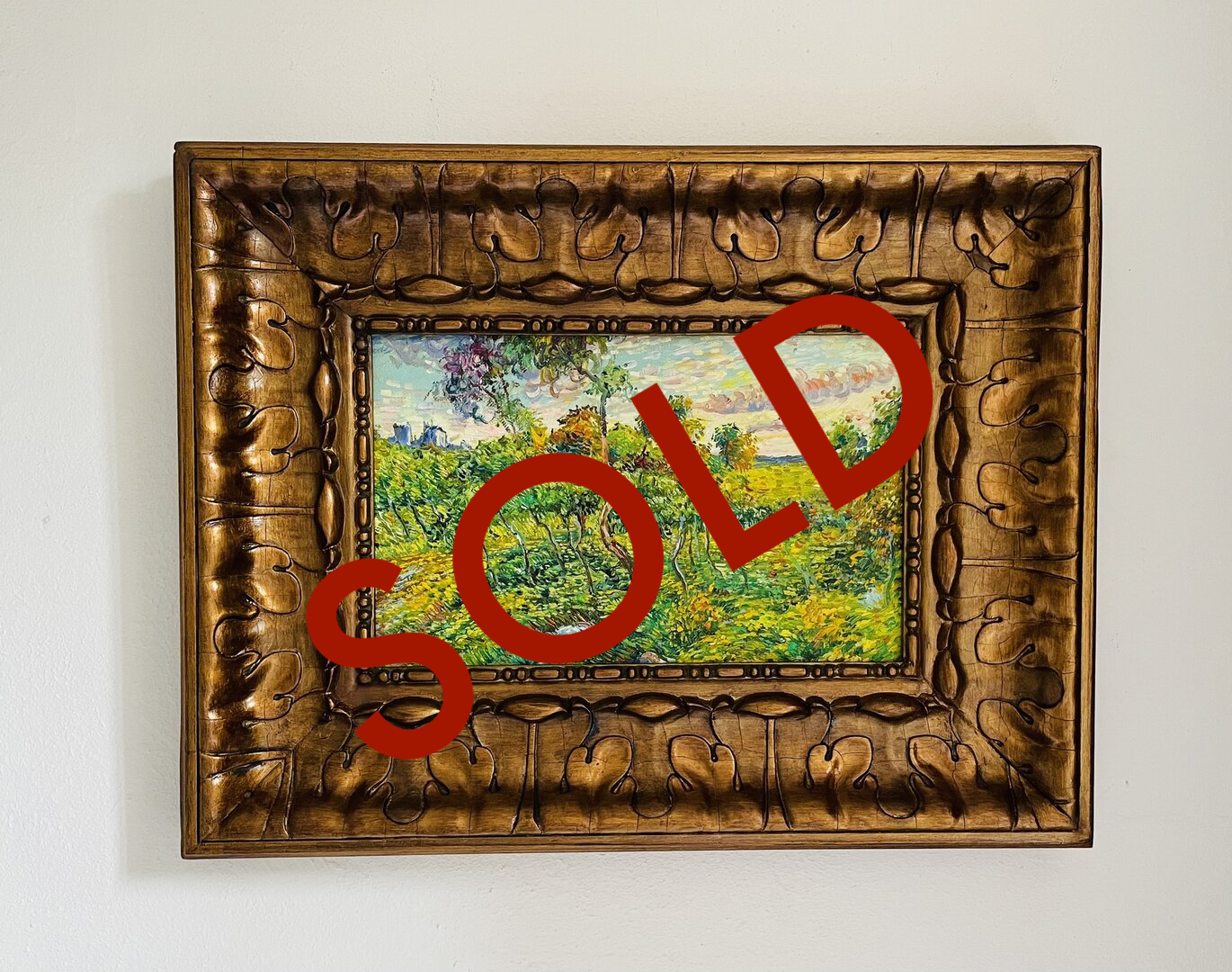 Framed Sunset at Montmajour Van Gogh reproduction
