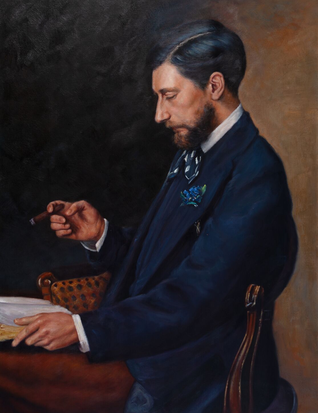 Portrait of Edmond Maitre by Frederic Bazille reproduction