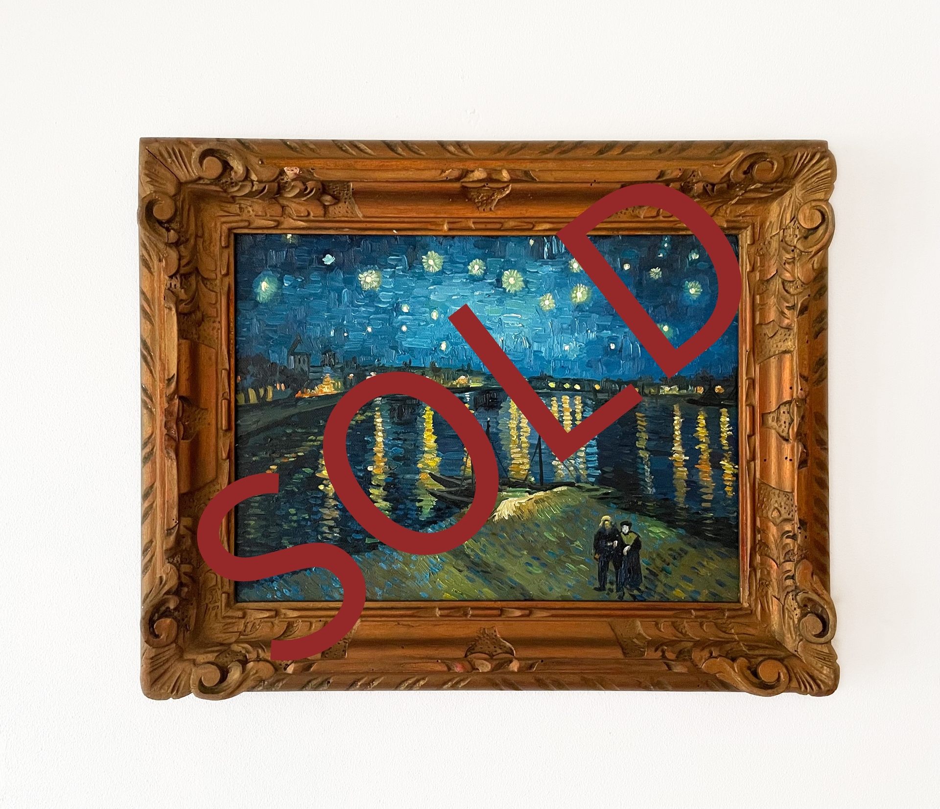 Starry Night over the Rhone reproduction framed