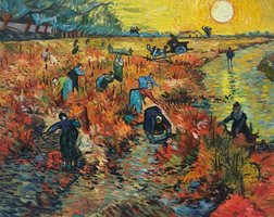 De Rode Wijngaard Van Gogh reproductie, geschilderd in olieverf op doek