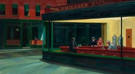 Nachtbrakers Edward Hopper reproductie, geschilderd in olieverf op doek