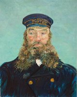 Portret van postbode Joseph Roulin Detroit Van Gogh reproductie, geschilderd in olieverf op doek