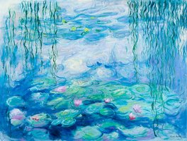 Waterlelies Marmottan reproductie Monet, geschilderd in olieverf op doek