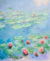 Waterlelies San Fancisco reproductie Monet, geschilderd in olieverf op doek