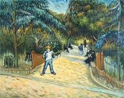Ingang van het Openbare Park in Arles, Van Gogh reproductie, geschilderd in olieverf op doek