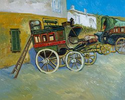 De Postkoets naar Tarascon Van Gogh reproductie, geschilderd in olieverf op doek
