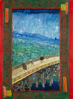 Japanse Brug in de Regen Van Gogh reproductie, geschilderd in olieverf op doek