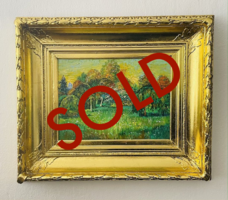 Tuin van de Dichter ingelijste Van Gogh reproductie, geschilderd in olieverf op doek