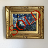 Sterrennacht ingelijste Van Gogh replica, geschilderd in olieverf op doek