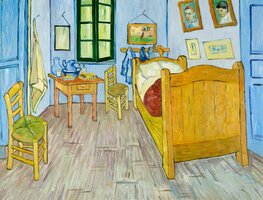 De Slaapkamer Musee d'Orsay Van Gogh reproductie, geschilderd in olieverf op doek