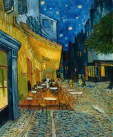 Caféterras bij Nacht Van Gogh reproductie, geschilderd in olieverf op doek