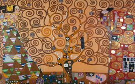 Tree of Life Gustav Klimt reproductie, geschilderd in olieverf op doek