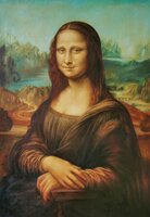 Mona Lisa Leonardo da Vinci reproductie, geschilderd in olieverf op doek