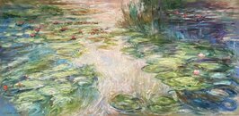 Waterlelies Honolulu reproductie Monet, geschilderd in olieverf op doek