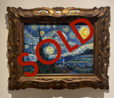 Sterrennacht ingelijste Vincent van Gogh reproductie, geschilderd in olieverf op doek
