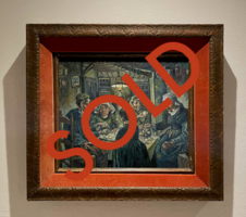 De Aardappeleters ingelijste Van Gogh reproductie, geschilderd in olieverf op doek