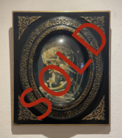 Schedel met een brandende Sigaret Vincent van Gogh replica, geschilderd in olieverf op doek