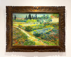Tuin te Arles ingelijste Van Gogh replica, geschilderd in olieverf op doek