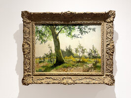 Boslandschap, origineel werk door Paul van der Ven in olieverf op doek