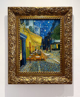 Cafe Terras Vincent van Gogh replica ingelijst, geschilderd in olieverf op doek