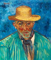 Portret van een Boer Van Gogh reproductie, geschilderd in olieverf op doek